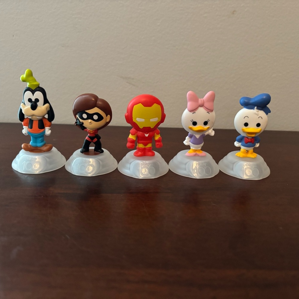 McDonald’s Disney 100th Anniversary Happy Meal 5 Figurines (See Photos)